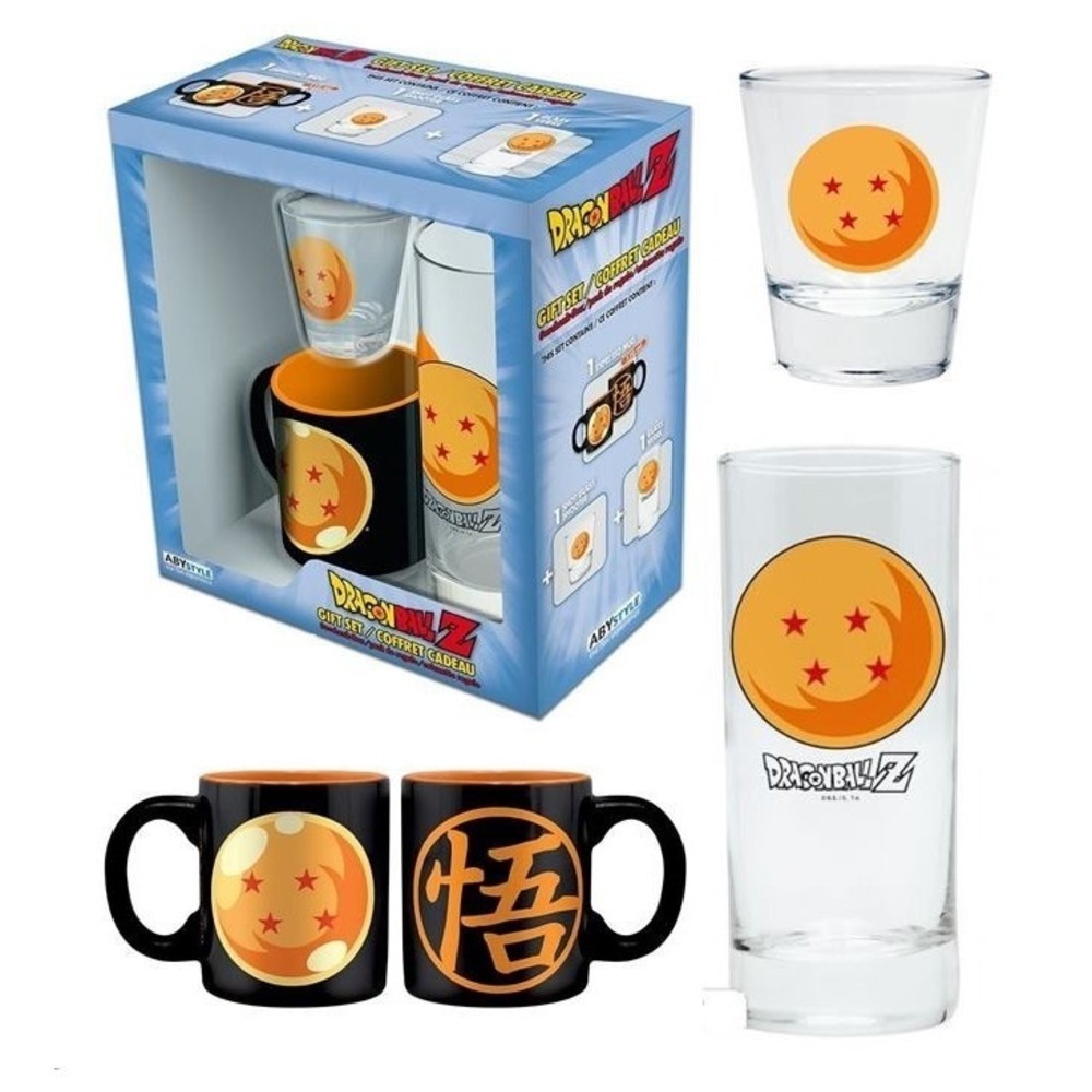 Dragon Ball Z ABYstyle Gift Set Espresso Mug Shot Glass and Drinking Glass NEW